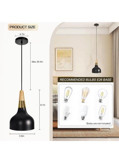 بيوينتي Hanging Pendant Lights,Ceiling Lamp Nordic,Led Pendant Lights,Dining Room Light Fixture,Three color temperature,120cm height adjustable, for Kitchen Island,Dining Room,Bedroom, Farmhouse, Hallway  - Image 2