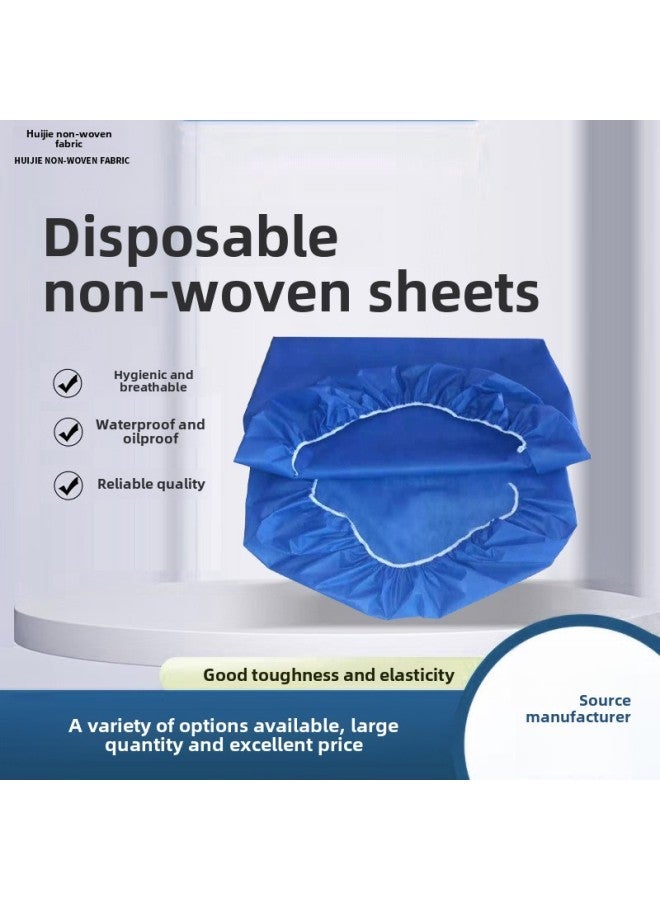 Loquat Disposable Non-woven Bed Sheet Elastic Band With Opening Holes Beauty Salon Massage Bed Cover Waterproof Thickened Medical Rubber Bed Cover-Color:Red-Specifications:80*210 - Image 1