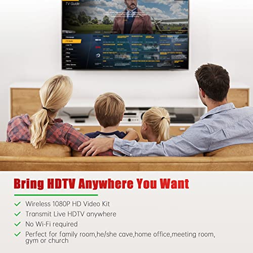 Mirabox Wireless HDMI Extender Kit Supports 1080P Full HD 656FT/200m Wireless HDMI Transmitter and Receiver with HD Loop-Out and IR Remote Control for DSLR Camera Projector Laptop Church Home Office - Image 4