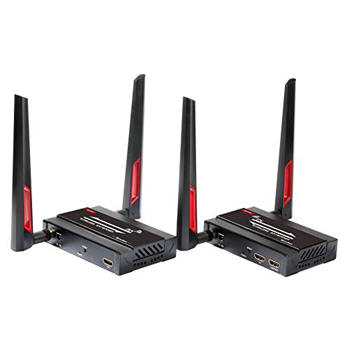 Mirabox Wireless HDMI Extender Kit Supports 1080P Full HD 656FT/200m Wireless HDMI Transmitter and Receiver with HD Loop-Out and IR Remote Control for DSLR Camera Projector Laptop Church Home Office - Image 1