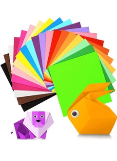 Generic Origami Paper, 200 Sheets Double Sided Color Origami for Kids Adults Beginners Fold Paper Flower School Craft Art Lesson Project, 20 Colors, 15cm*15cm  - Image 1