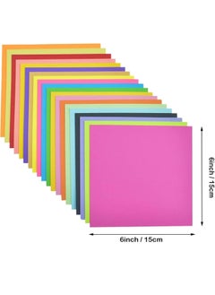 Generic Origami Paper, 200 Sheets Double Sided Color Origami for Kids Adults Beginners Fold Paper Flower School Craft Art Lesson Project, 20 Colors, 15cm*15cm  - Image 2