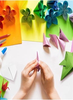 Generic Origami Paper, 200 Sheets Double Sided Color Origami for Kids Adults Beginners Fold Paper Flower School Craft Art Lesson Project, 20 Colors, 15cm*15cm  - Image 4