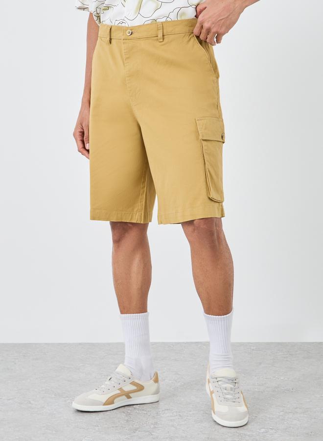 Styli Regular Fit Canvas Cargo Shorts - Image 1