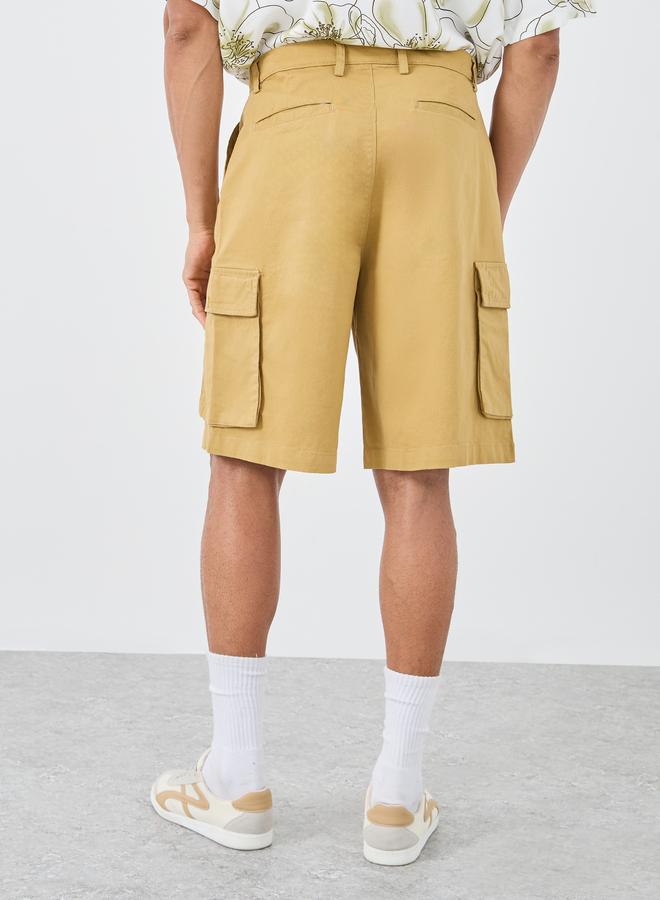 Styli Regular Fit Canvas Cargo Shorts - Image 4
