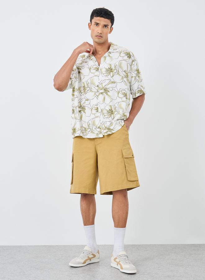 Styli Regular Fit Canvas Cargo Shorts - Image 2