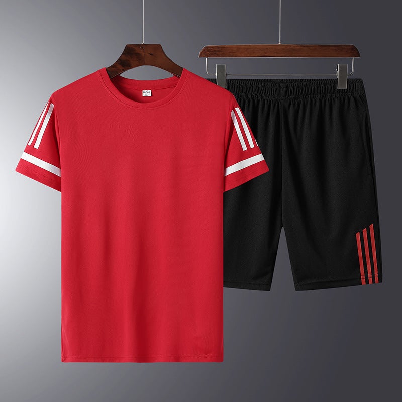 Summer Sports Suit Men'S And Women'S Running Fitness Couple'S Three Bars Quick-Drying Activity Advertising Work Clothes Printable Logo - Image 3