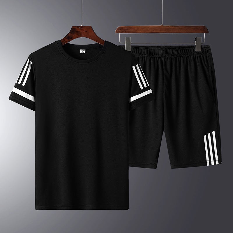 Summer Sports Suit Men'S And Women'S Running Fitness Couple'S Three Bars Quick-Drying Activity Advertising Work Clothes Printable Logo - Image 5