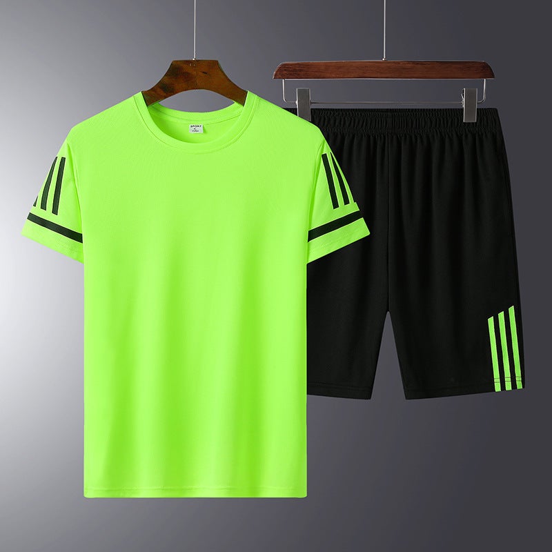 Summer Sports Suit Men'S And Women'S Running Fitness Couple'S Three Bars Quick-Drying Activity Advertising Work Clothes Printable Logo - Image 4