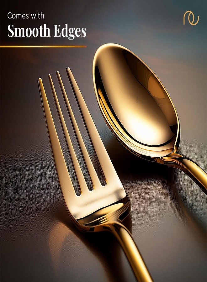 Frenchware Cutlery (Set of 12, Stainless Steel PVD Gold Spoons - 6 and Forks - 6), 100% Food Grade, Non Toxic, Anti-Rust, Dishwasher Safe, Perfect Gifting Set for All Occasions - Image 4