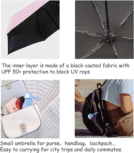 coku 38-inch Portable Mini Umbrella for Women, Men, Kids, Girls, Boys 3 Fold umbrella for Sun Protection & Rain Foldable & Lightweight Manual Open Umbrella for Travel (Random Color) - Image 4