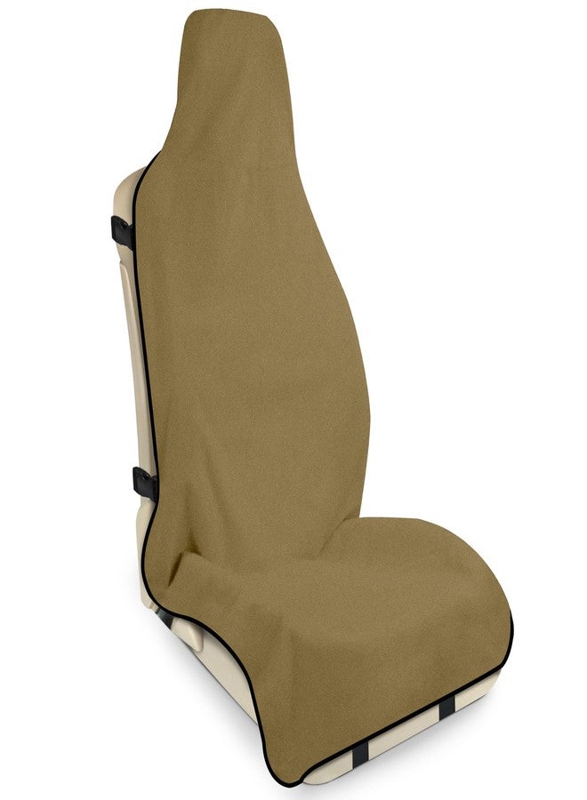 DREAMANIA Waterproof Seat Cover Towel, Premium Sweat Carseat Protector, Perfect for Universal Anti-Slip Car Truck SUV Seat, Great for Surfing Yoga Gym Workout, Brown - Image 1