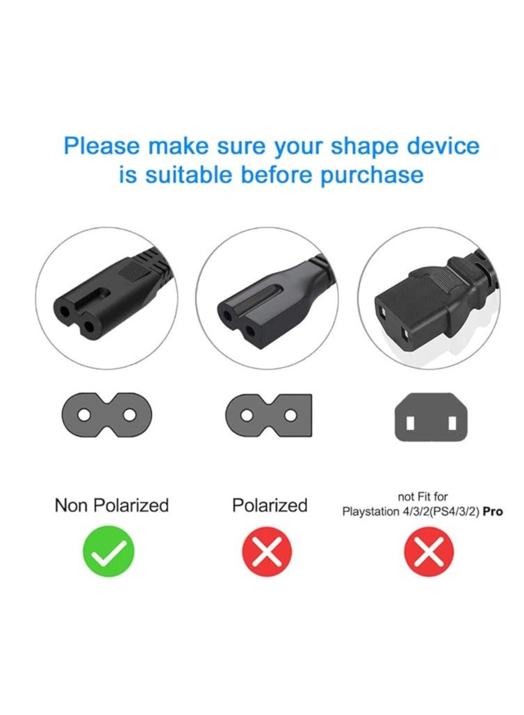 Terabyte 2 Prong Power Cable Cord for HP Envy/OfficeJet, Canon Pixma/Maxify, E pson, Brother, Dymo Label Writer Printer, Sony PlayStation 2/3/4 (PS2/PS3/PS4), Xbox One X, Xbox 1s - Image 4