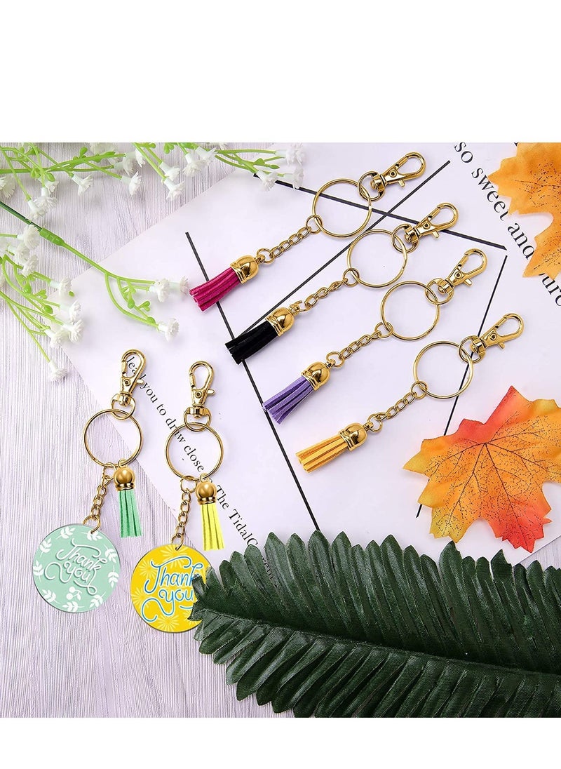 SYOSI Keychain Hooks and Jump Rings Tassels150 Pieces Key Acrylic Keyring Blanks Set Including Clear Discs with Chain Coloured Pendants for DIY Projects and Craft  - Image 4