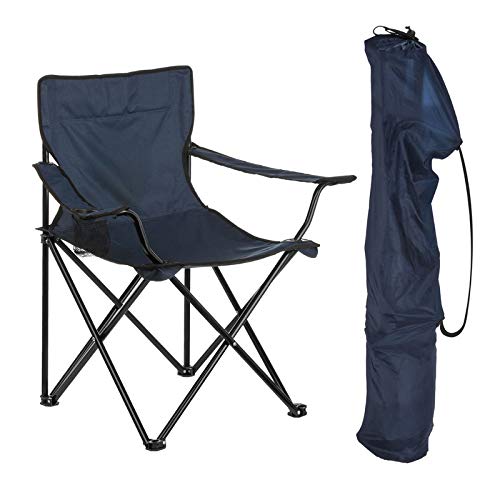 Vruta Portable Folding Chair with Arm Rest Cup Holder and Carrying and Storage Bag - Image 1