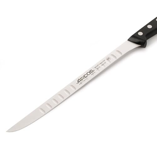 Arcos Slicing Knife/Ham Knife Nitrum Stainless Steel and 240 mm blade. Used for slicing or carving various types of food with precision and ease. Series Universal. Color Black - Image 3