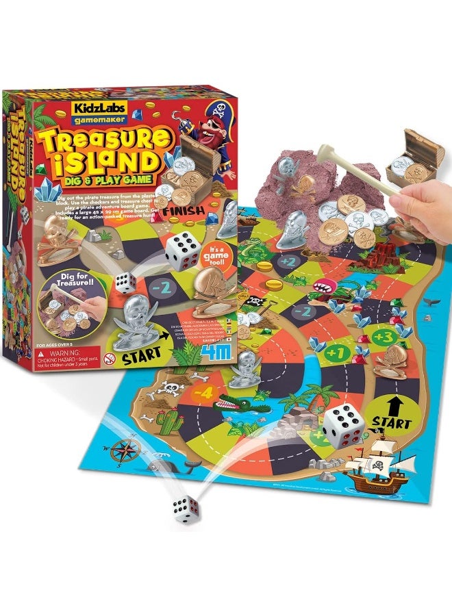 4m لعبة 4M جزيرة الكنز للحفر واللعب – مجموعة الحفر مع الأدوات، الكنوز المخفية، ولعبة المغامرة – نشاط STEM تفاعلي ممتع للأطفال يجمع بين الحفر واللعب | 00-03449 - Image 3