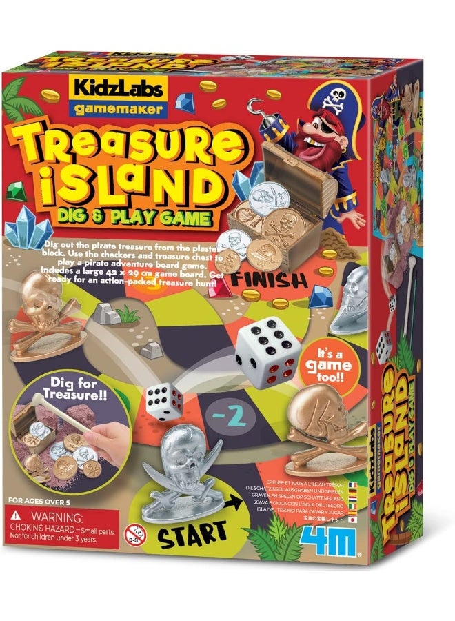 4m لعبة 4M جزيرة الكنز للحفر واللعب – مجموعة الحفر مع الأدوات، الكنوز المخفية، ولعبة المغامرة – نشاط STEM تفاعلي ممتع للأطفال يجمع بين الحفر واللعب | 00-03449 - Image 1