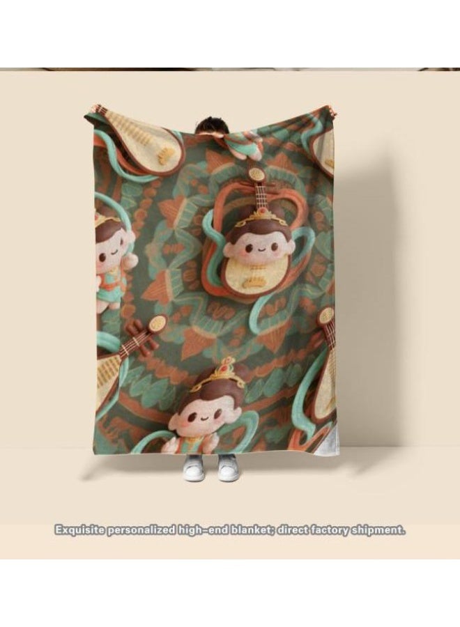 عام بطانية رقيقة من الفانيلا (دافئة ومريحة، ومناسبة للنوم واستخدام الألعاب وإزالة الغبار ومقاومة للرمل) 150 سم * 200 سم - 362 - Image 1