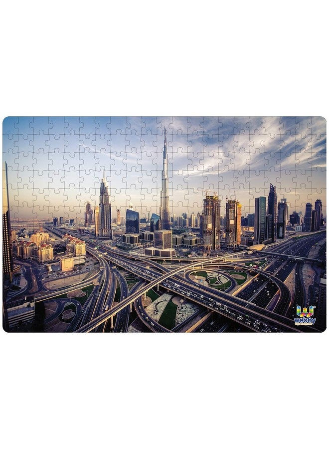 Webby Dubai Skyline Jigsaw Wooden Puzzle for Kid, 252 Pieces - Multicolor - Image 2