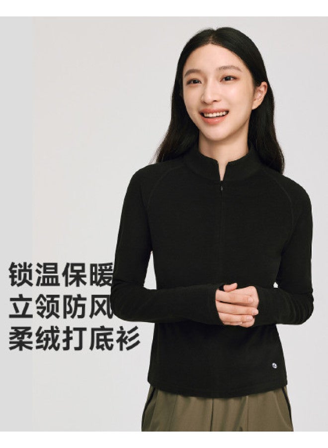 VVC طبقة أساسية بياقة واقفة بسحاب 2025 خريف شتاء جديدة متعددة الاستخدامات أنيقة بلون موحد ملابس داخلية حرارية - Image 1