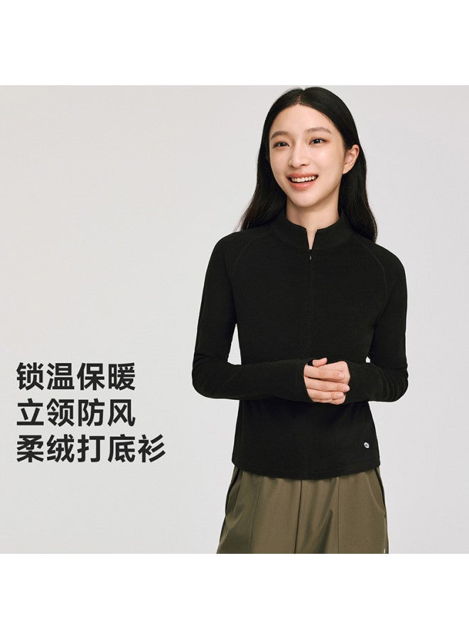 VVC طبقة أساسية بياقة واقفة بسحاب 2025 خريف شتاء جديدة متعددة الاستخدامات أنيقة بلون موحد ملابس داخلية حرارية - Image 2