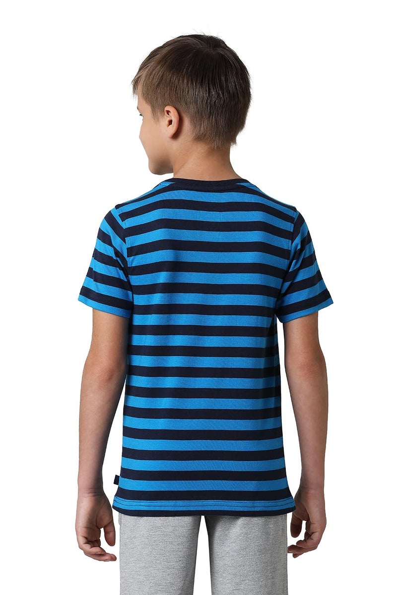 Van Heusen Boys T-Shirt - 100% Cotton - Smart Tech, Easy Stain Release, Anti Stat, Ultra Soft, Moisture Wicking_62005_Navy & Aster Blue_9-10 Years - Image 4