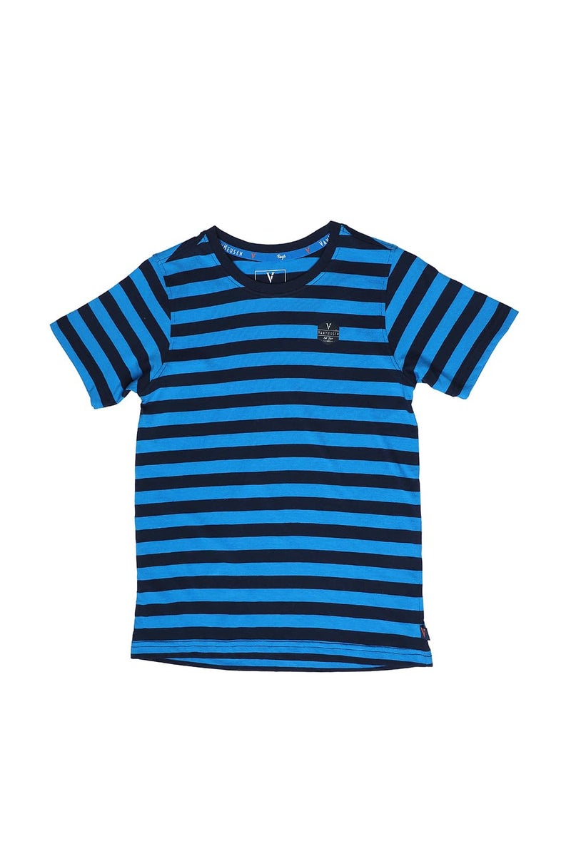 Van Heusen Boys T-Shirt - 100% Cotton - Smart Tech, Easy Stain Release, Anti Stat, Ultra Soft, Moisture Wicking_62005_Navy & Aster Blue_9-10 Years - Image 5