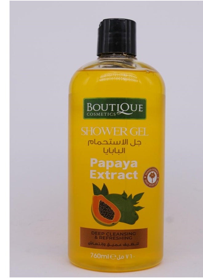 BOUTIQUE BOUTIQUE SHOWER GEL PAPAYA EXTRACT  DEEP CLEANSING & REFRESHING 760ML 