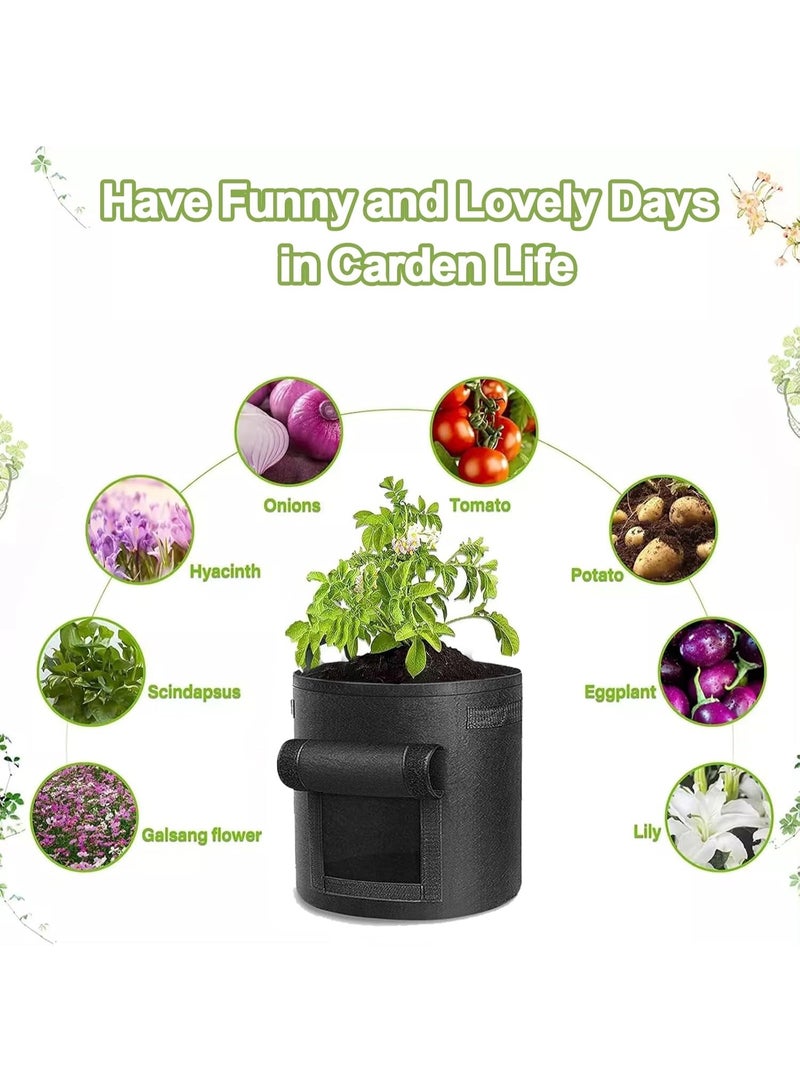 Relex 5 Pack 10 Gallon Potato Grow Bags, Garden Planting Bag with Durable Handle, Thickened Nonwoven Fabric Pots for Tomato, Vegetable and Fruits - Image 2