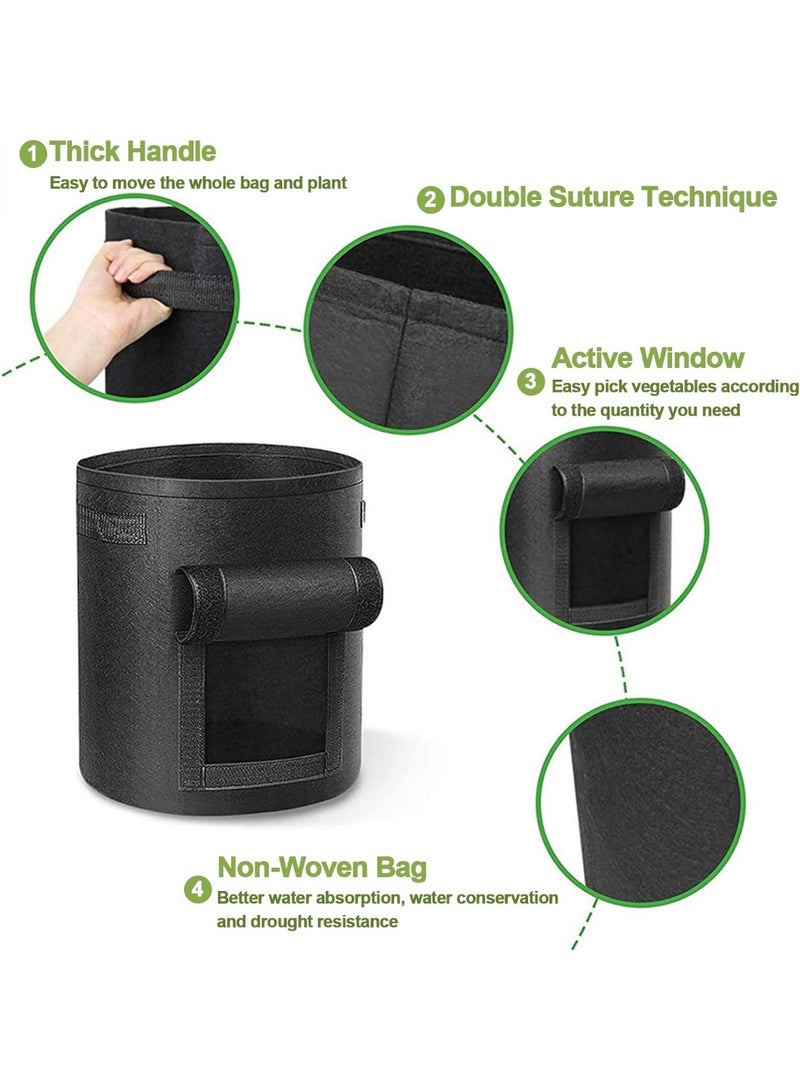 Relex 5 Pack 10 Gallon Potato Grow Bags, Garden Planting Bag with Durable Handle, Thickened Nonwoven Fabric Pots for Tomato, Vegetable and Fruits - Image 4