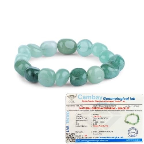 ARE - Aeora Rocks : Green Aventurine Tumbled Bracelet for for Abundance, Prosperity, and Heart Chakra Balance - Healing Crystal Bracelet For Men and Women Tumble Size 12-15mm - Image 1