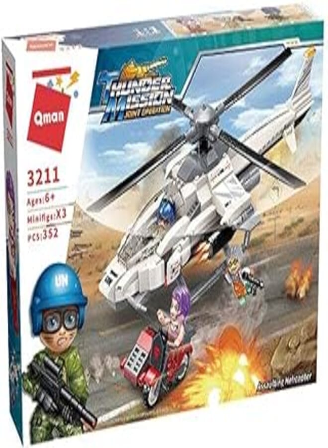 Qman Qman - Thunder Mission Attack Helicopter 352 Pieces - C3211 