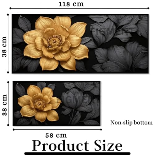 FIGMENT 2 Pcs Kitchen Mats - Waterproof Memory Foam Standing Floor Mat Non Slip Kitchen Rugs, Comfort Runner Floor Mat Carpets for Kitchen Home Office, Laundry(118 * 38 cm, 58 * 38 cm) - Image 2