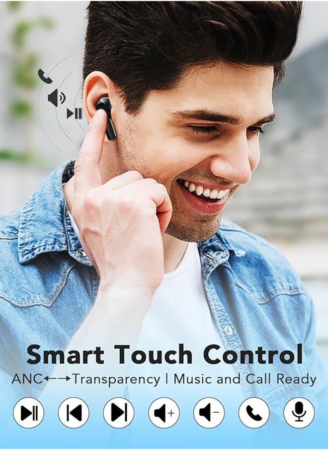 An TN31 Wireless Bluetooth Headphones, Wireless Semi-in-Ear Type, Sports Headphones with Ultra-Long Battery Life, USB-C Charging Case, Compatible with Android and iPhone - Black  - Image 5