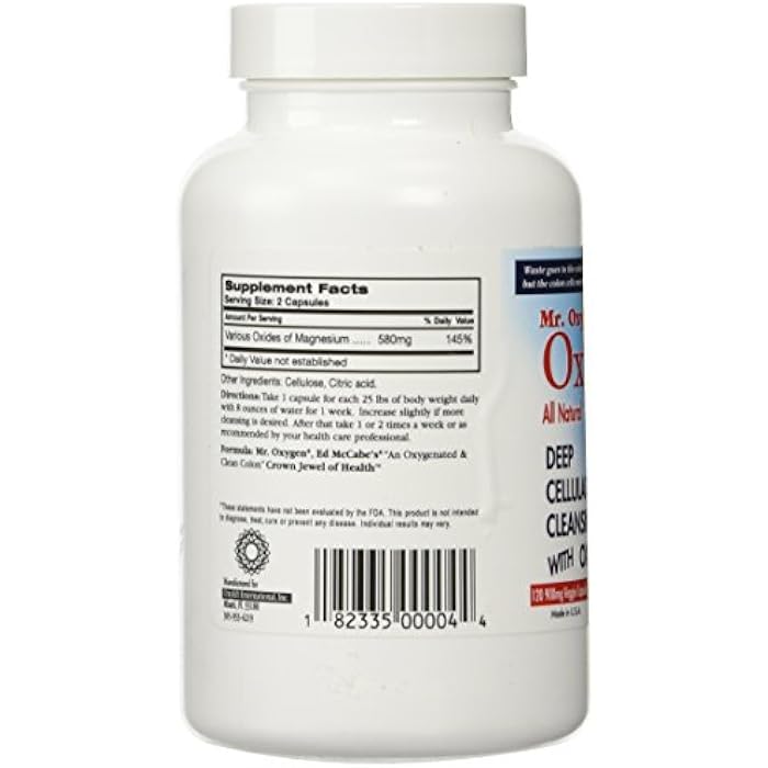 Mr. Oxygen OxyFlush Concentrated Colon Cleanser NEW 120 Caps - Image 3