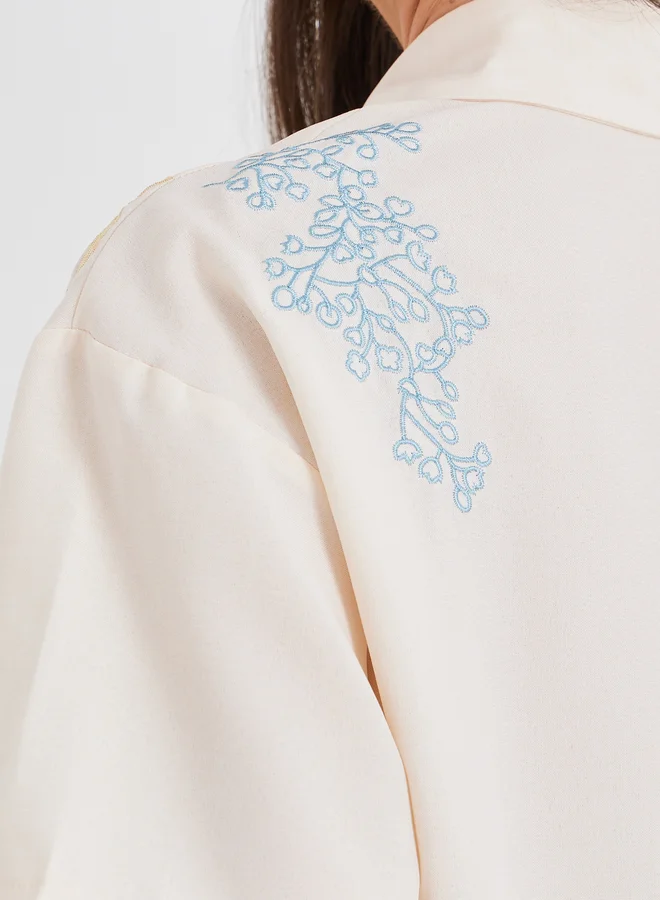 Take Two Take Two Floral Embroidered Shirt and Pants Co-Ords