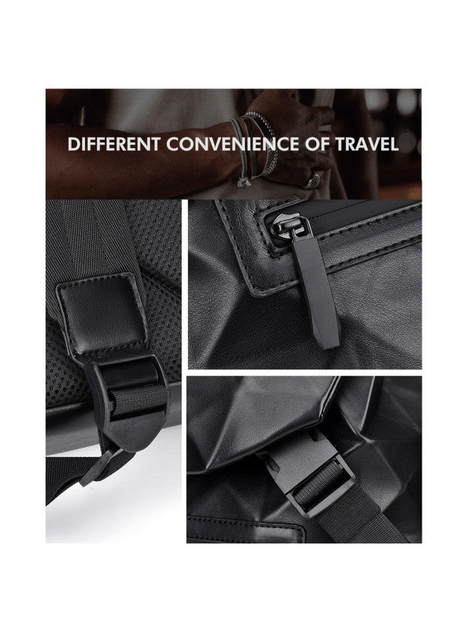 Qisefang Men's Backpack Laptop Bag Business Travel Commuter Large Capacity Fashion Quilted Student School Bag