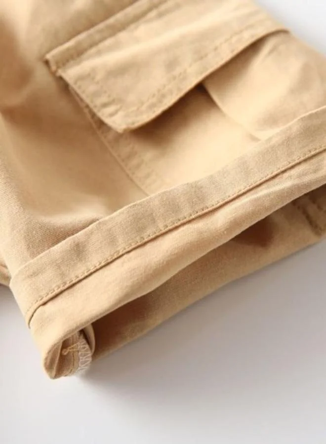 يونيكي Beige Regular Fit Mid Rise Solid Shorts