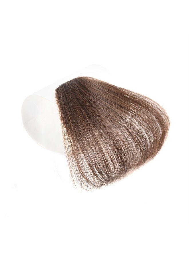 SHINON HAIQUAN Fringe Hair Bang Extensions Human Hair Flat Bangs Hand Tied Bang Fashion Clip in Hair Extension Dark Brown - Image 3