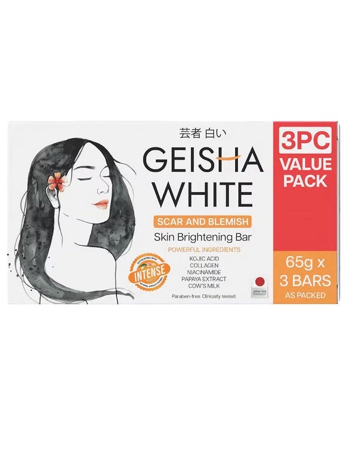 Geisha White Intense Skin Brightening Bar (65g x 3 Bars)