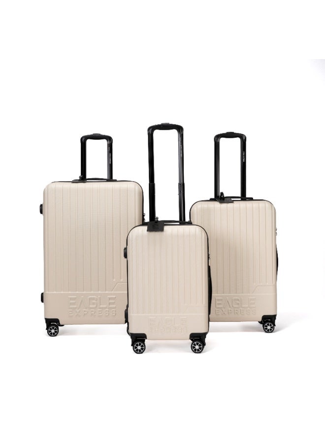 ايجل اكسبريس إيجل إكسبريس فيوجن طقم حقائب سفر 3 قطع - أبيض فلاش - صلبة ABS - غطاء حماية مجاني - ضمان لمدة عام - Image 1