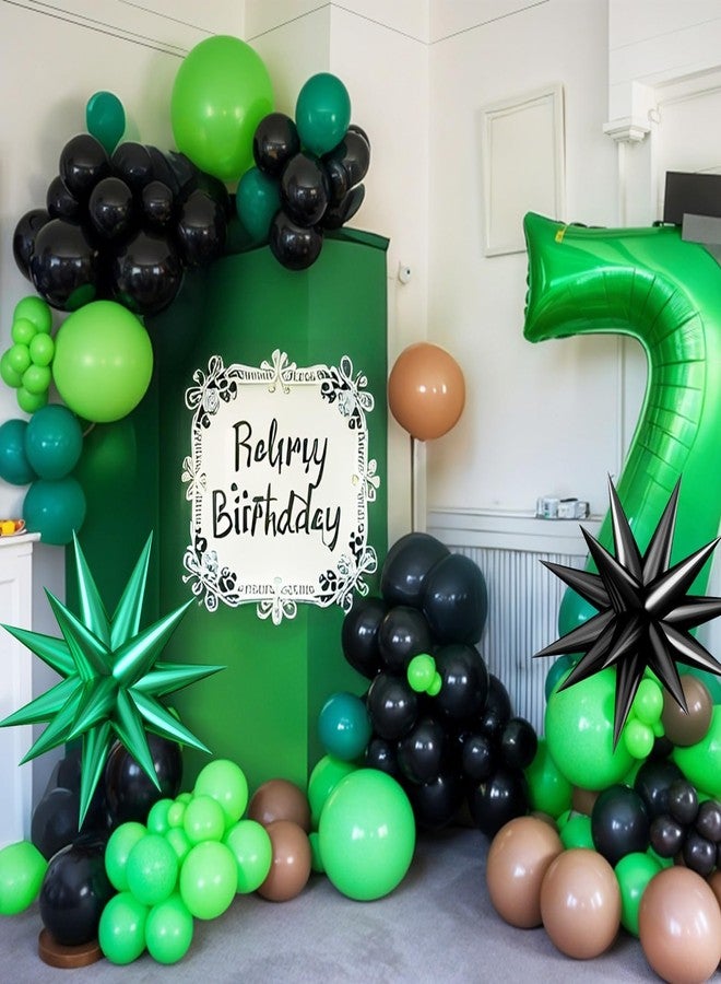 Sowide Green and Brown Balloon Garland Arch Kit,Brow Green and Black Balloons Garland Kit with 2pcs Star Foil Balloons for Video Theme Jungle Safari Game Party Baby Shower Grauation Birthday Decorations - Image 5