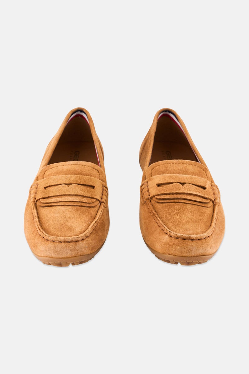 GEOX Women Kosmopolis Suede Slip On Loafers, Brown  - Image 4