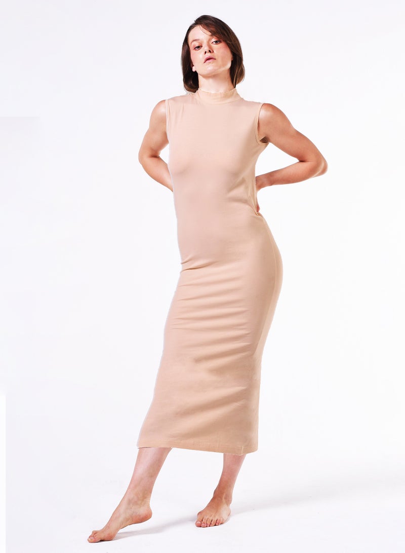 COMODO comodo highneck full cut long dress egyptian cotton 100%