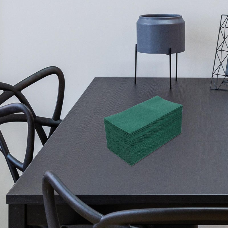 Dark Emerald Green Linen Texture Disposable Paper Napkins 50pcs For Wedding Banquet Party Event - Image 5