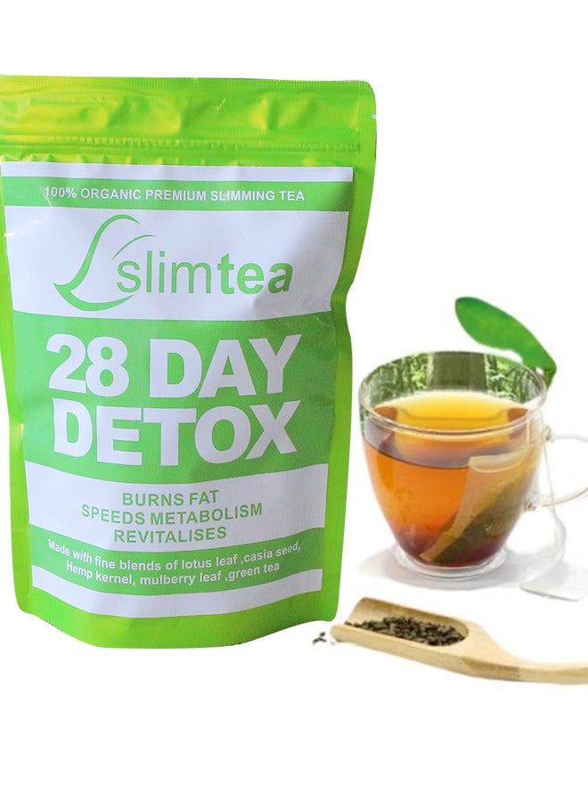 Wins Town شاي تخسيس عضوي لمدة 28 يومًا - أكياس شاي للتخلص من السموم ودعم صحة المعدة - Image 1