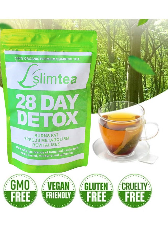 Wins Town شاي تخسيس عضوي لمدة 28 يومًا - أكياس شاي للتخلص من السموم ودعم صحة المعدة - Image 2