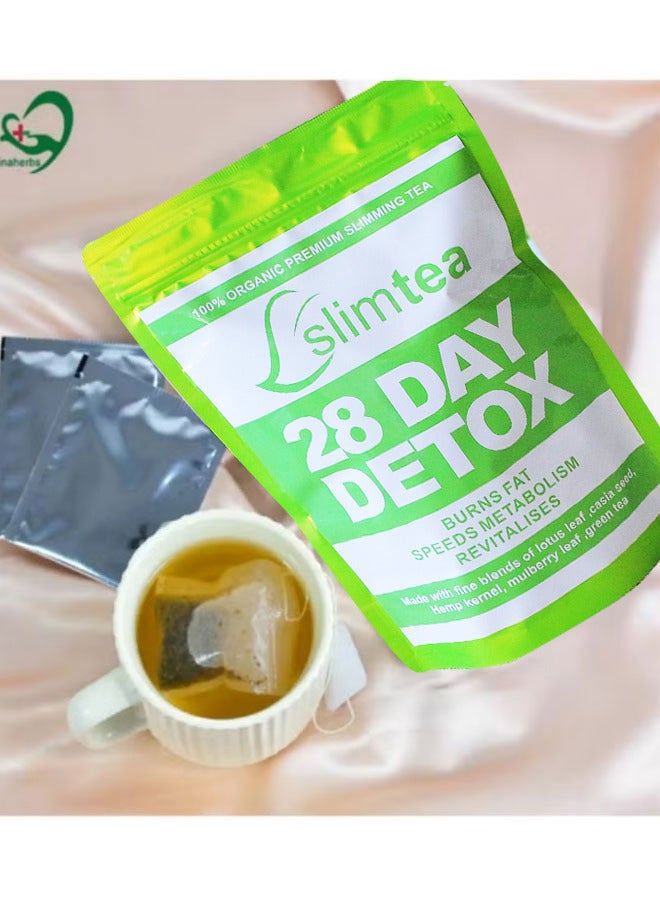 Wins Town شاي تخسيس عضوي لمدة 28 يومًا - أكياس شاي للتخلص من السموم ودعم صحة المعدة - Image 3