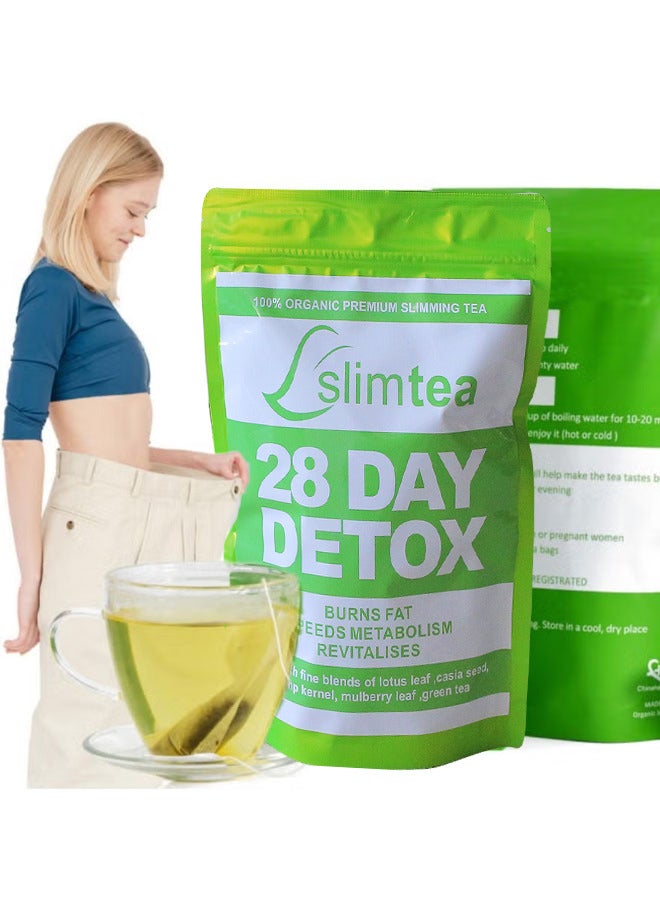 Wins Town شاي تخسيس عضوي لمدة 28 يومًا - أكياس شاي للتخلص من السموم ودعم صحة المعدة - Image 5